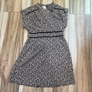 Monteau Black and White Floral Midi Dress